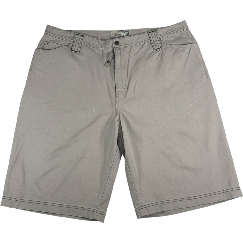 CAT Caterpillar 797B Mens Khaki Cotton Cargo Work Shorts Heavy Duty Size 42
